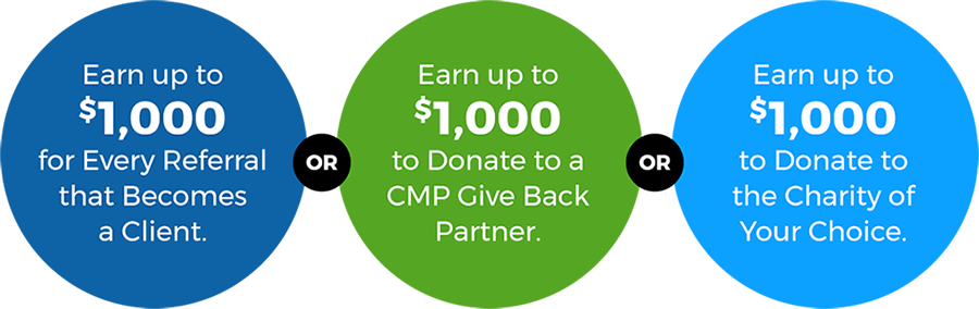 CMP Referral and Give Back Program